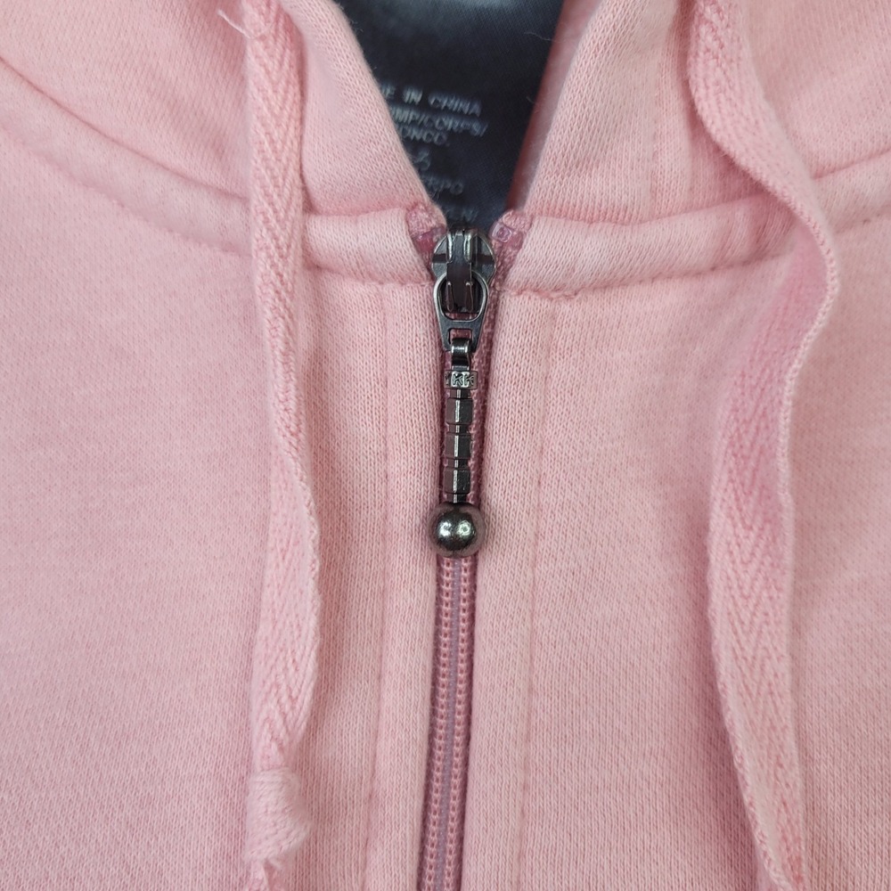 Harley Davidson Hoodie Womens M Pink Full Zip Drawstring Biker Jacket - Picture 4 of 9